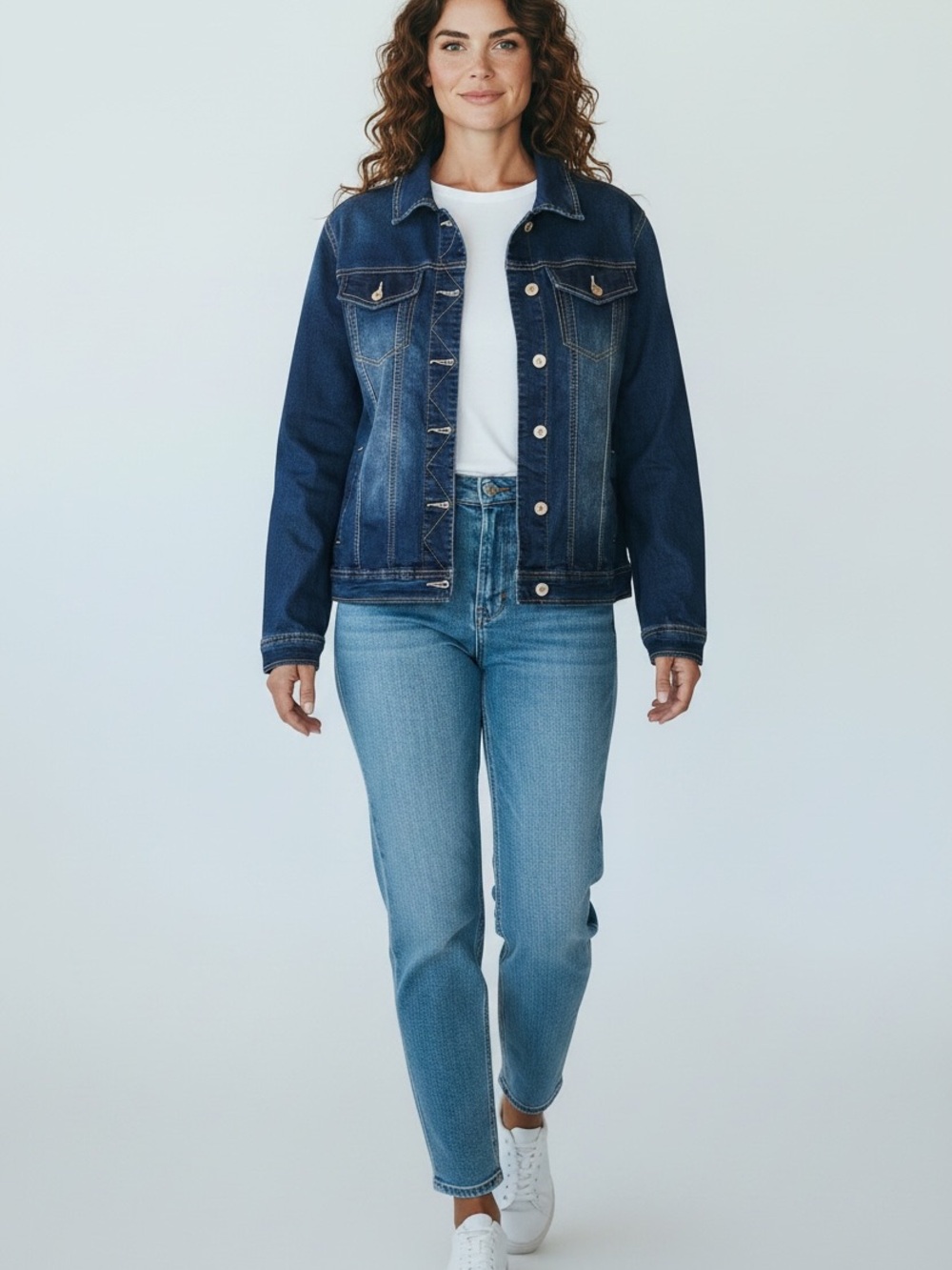 Classic Blue Women's Denim Jean Jacket. Women’s Size Large